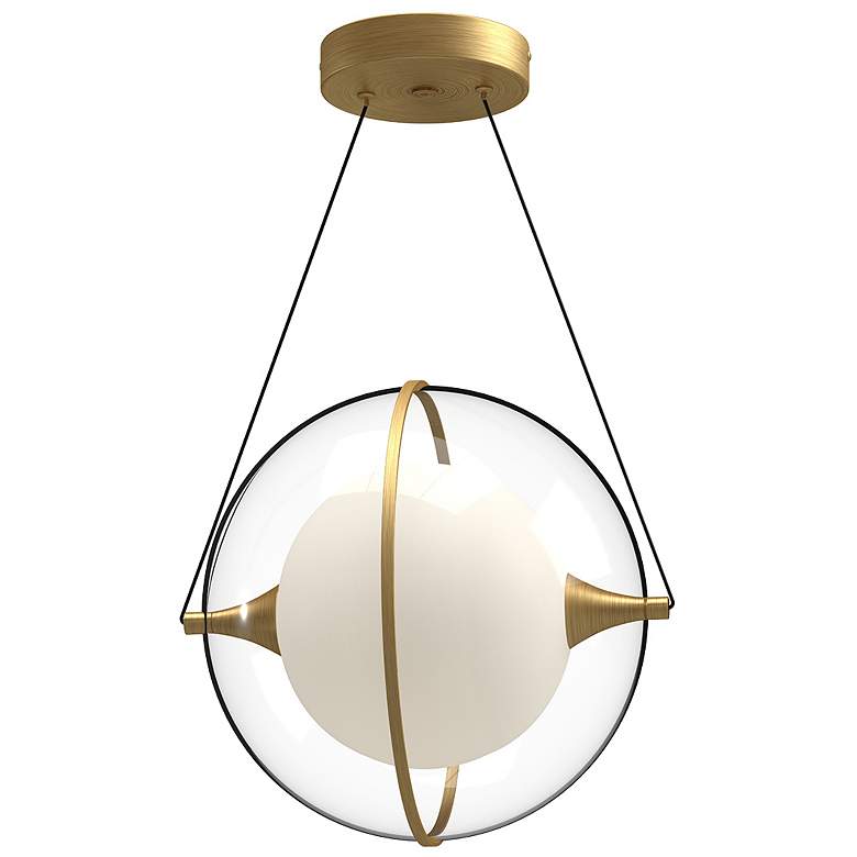 Image 1 Kuzco Aries LED 12-in Brushed Gold Pendant