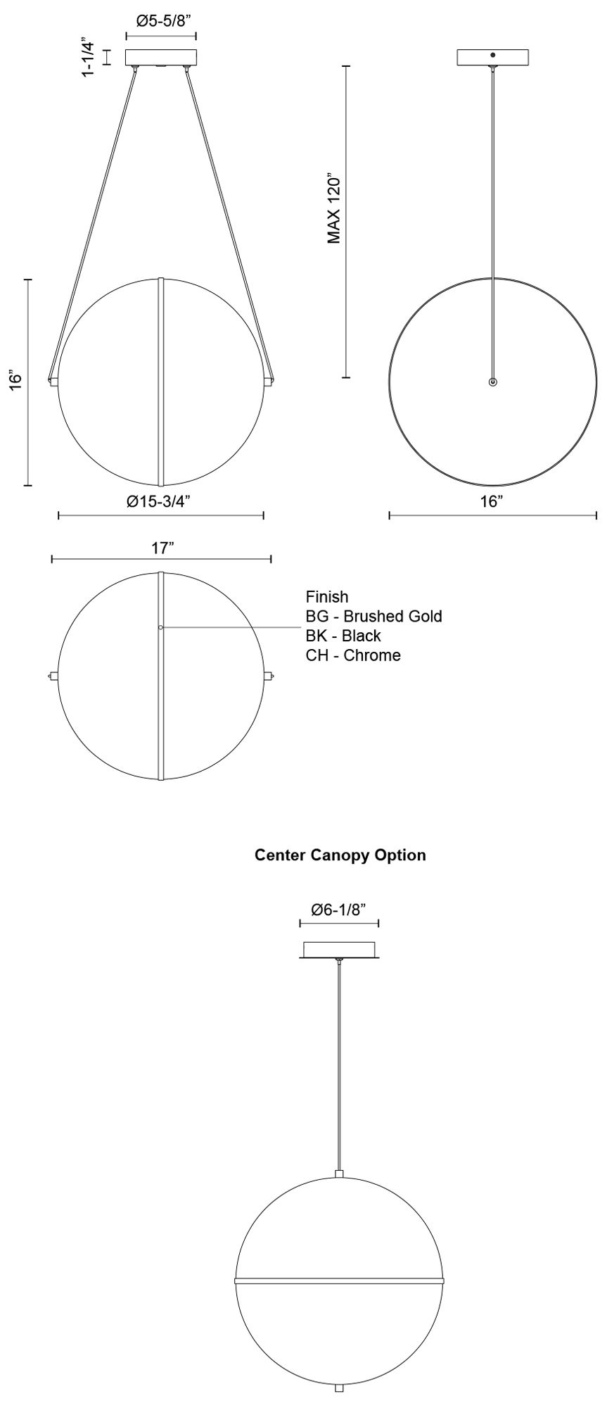 Image 3 Kuzco Aries LED 16-in Brushed Gold Pendant more views