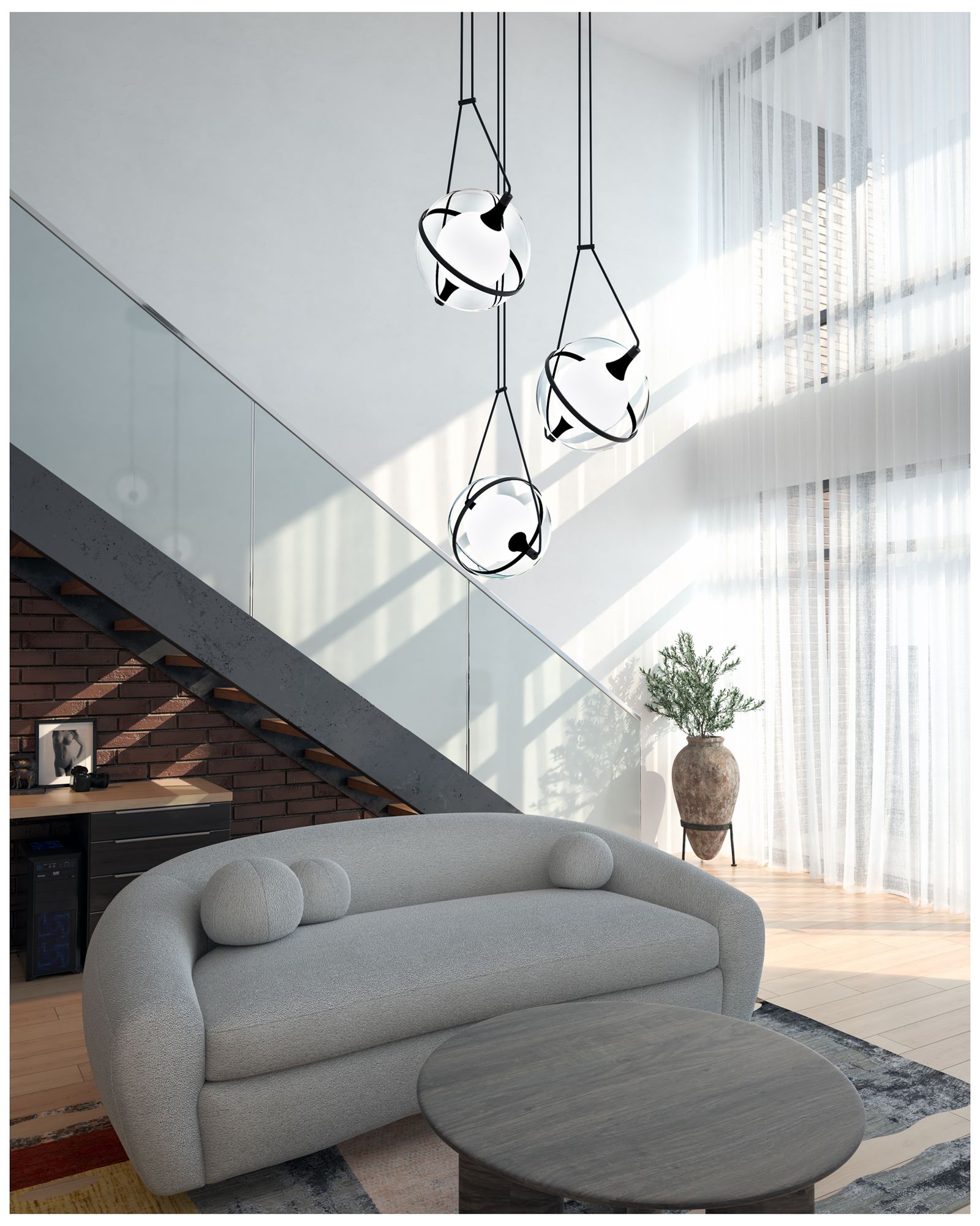 Image 3 Kuzco Aries LED 28-in Black LED Chandeliers more views