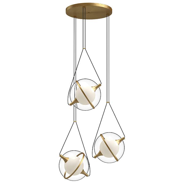 Image 1 Kuzco Aries LED 28-in Brushed Gold LED Chandeliers