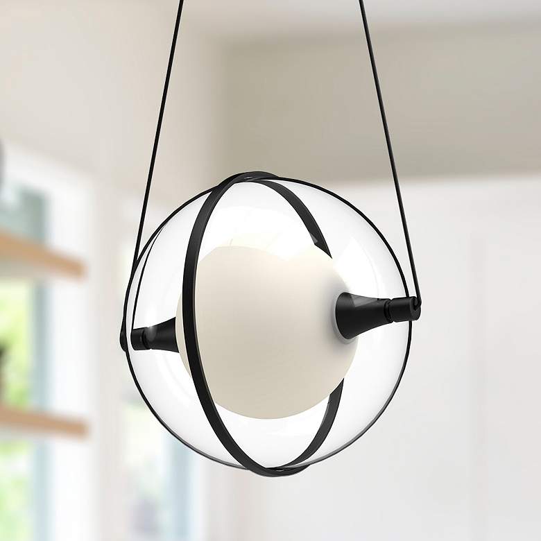 Image 1 Kuzco Aries LED 8-in Black Pendant