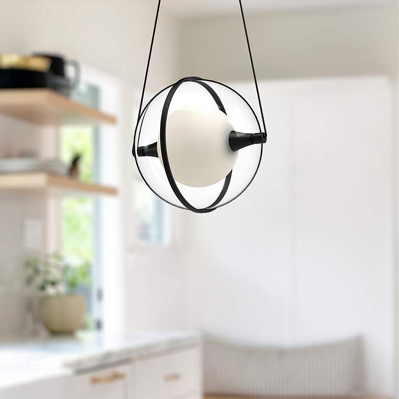 Image 3 Kuzco Aries LED 8-in Black Pendant more views