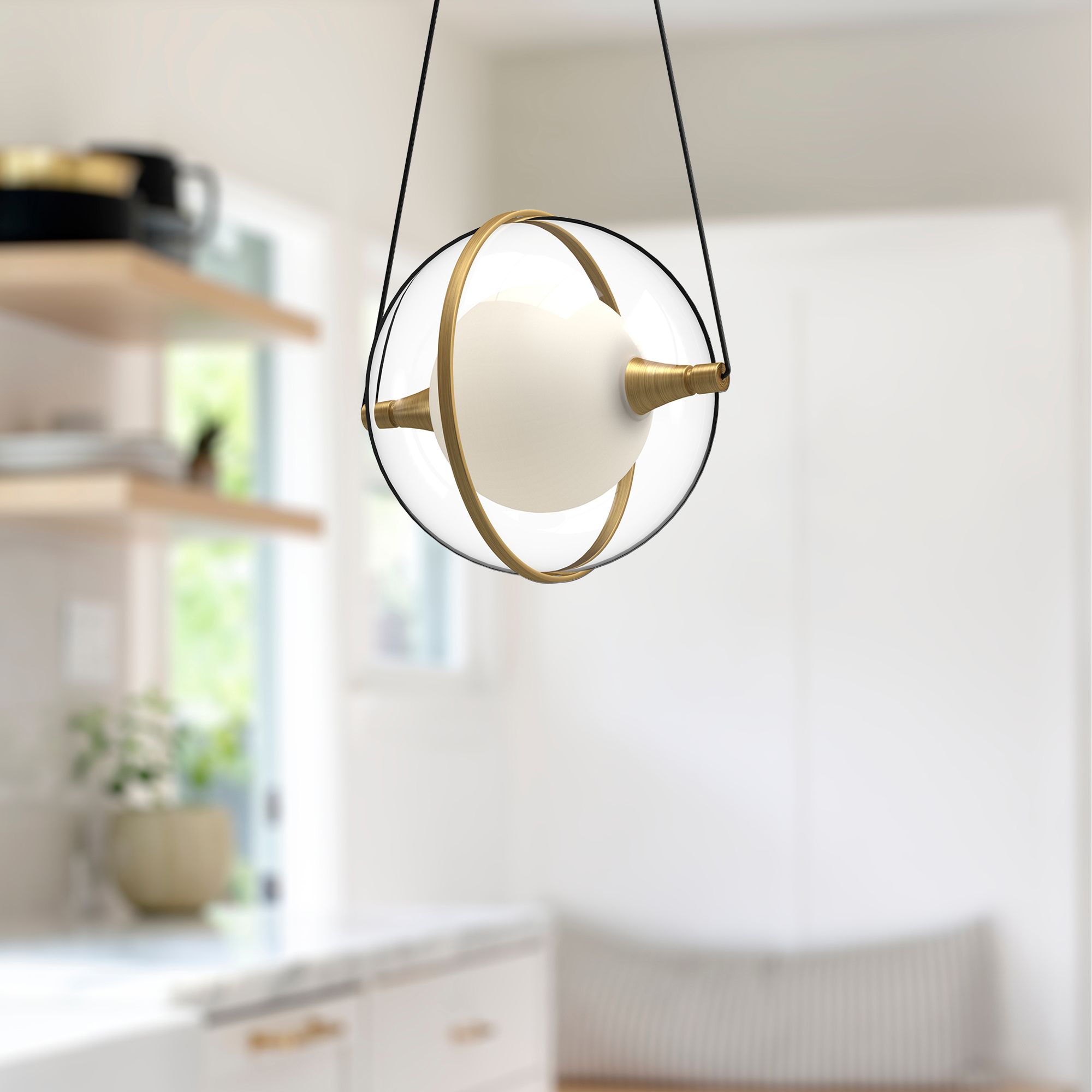 Kuzco Aries LED 8-in Brushed Gold Pendant