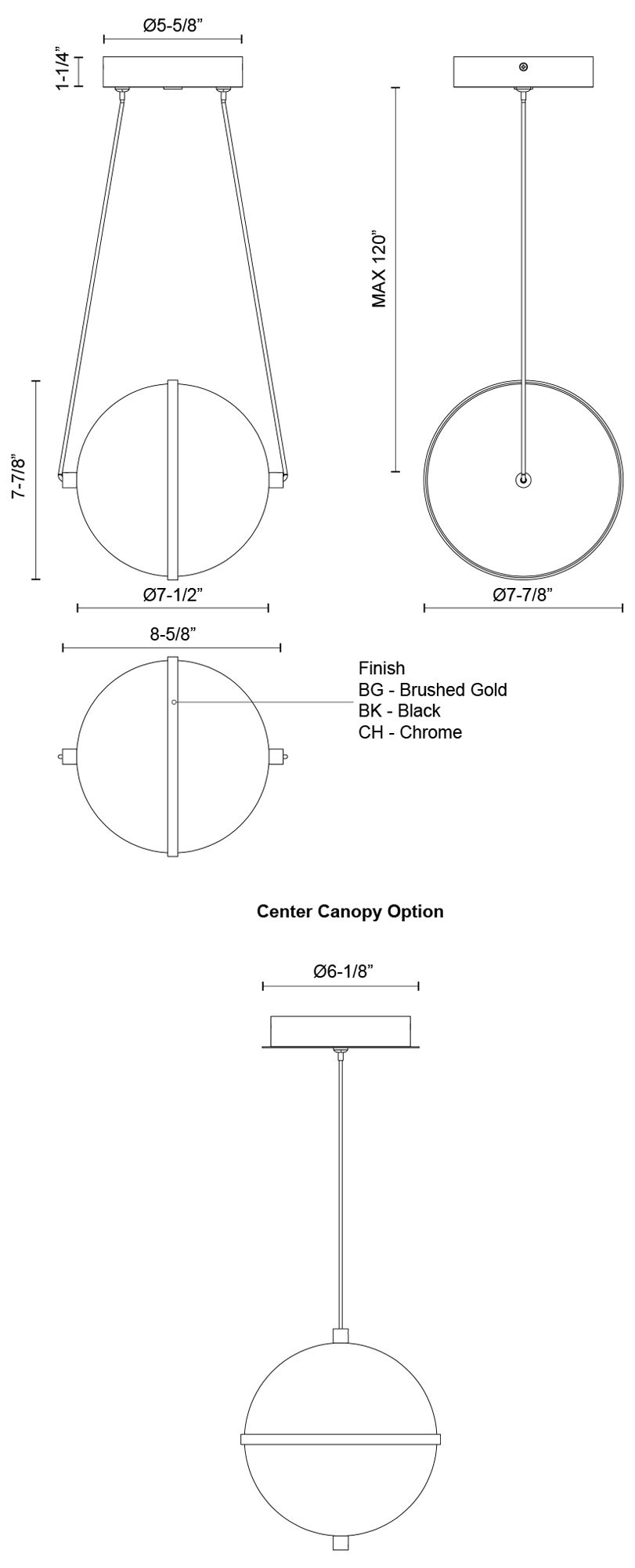 Image 4 Kuzco Aries LED 8-in Brushed Gold Pendant more views
