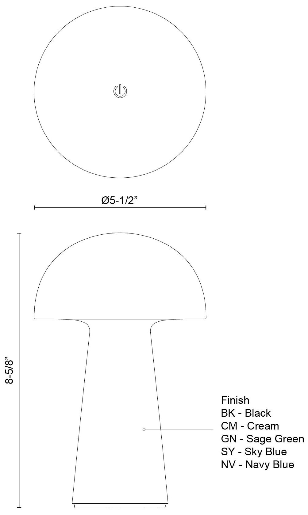 Image 4 Kuzco Asher LED 5-in Navy Blue LED Table Lamp more views