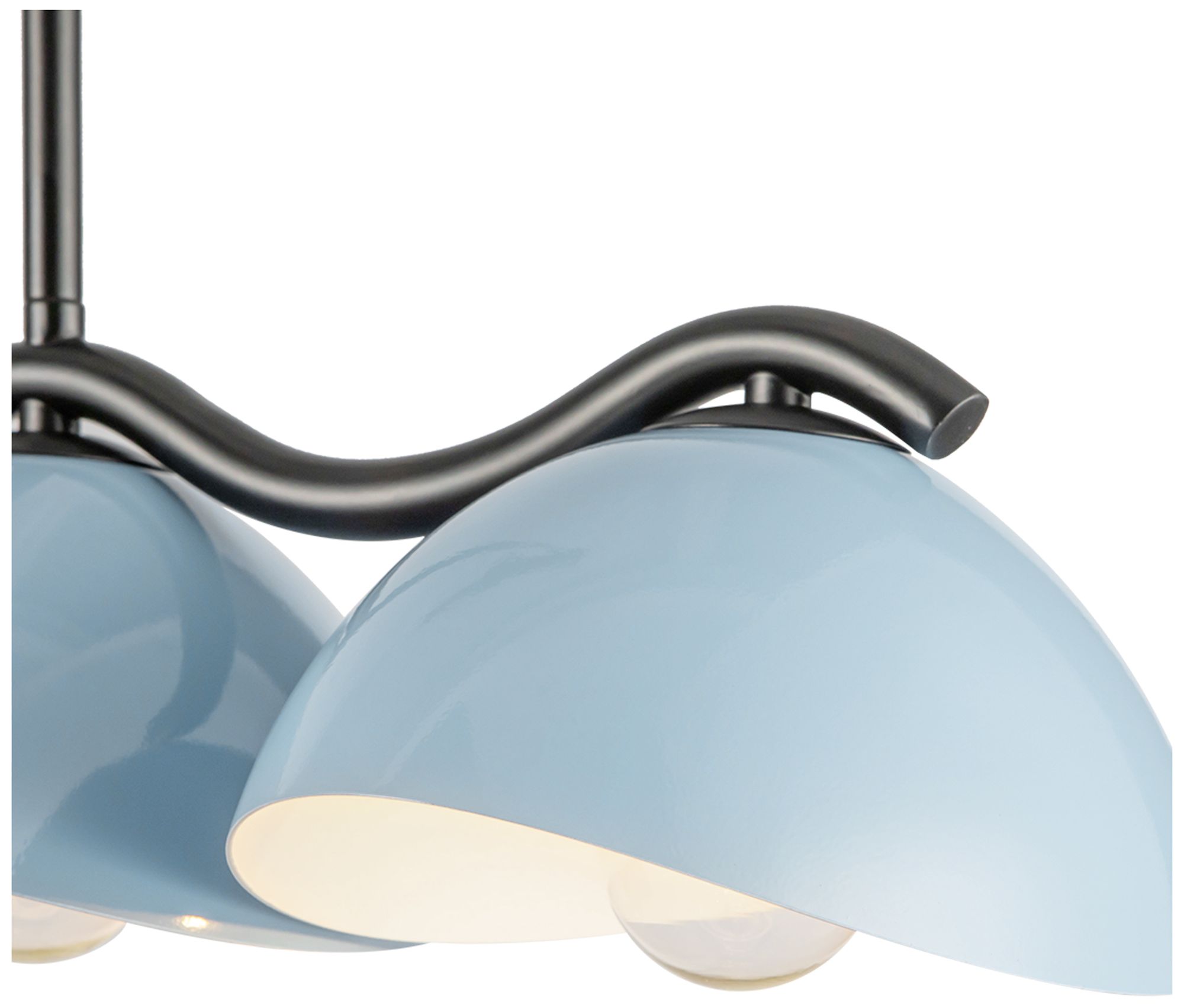 Image 4 Kuzco Atlas E12 42-in Black/Cerulean Linear Pendant more views