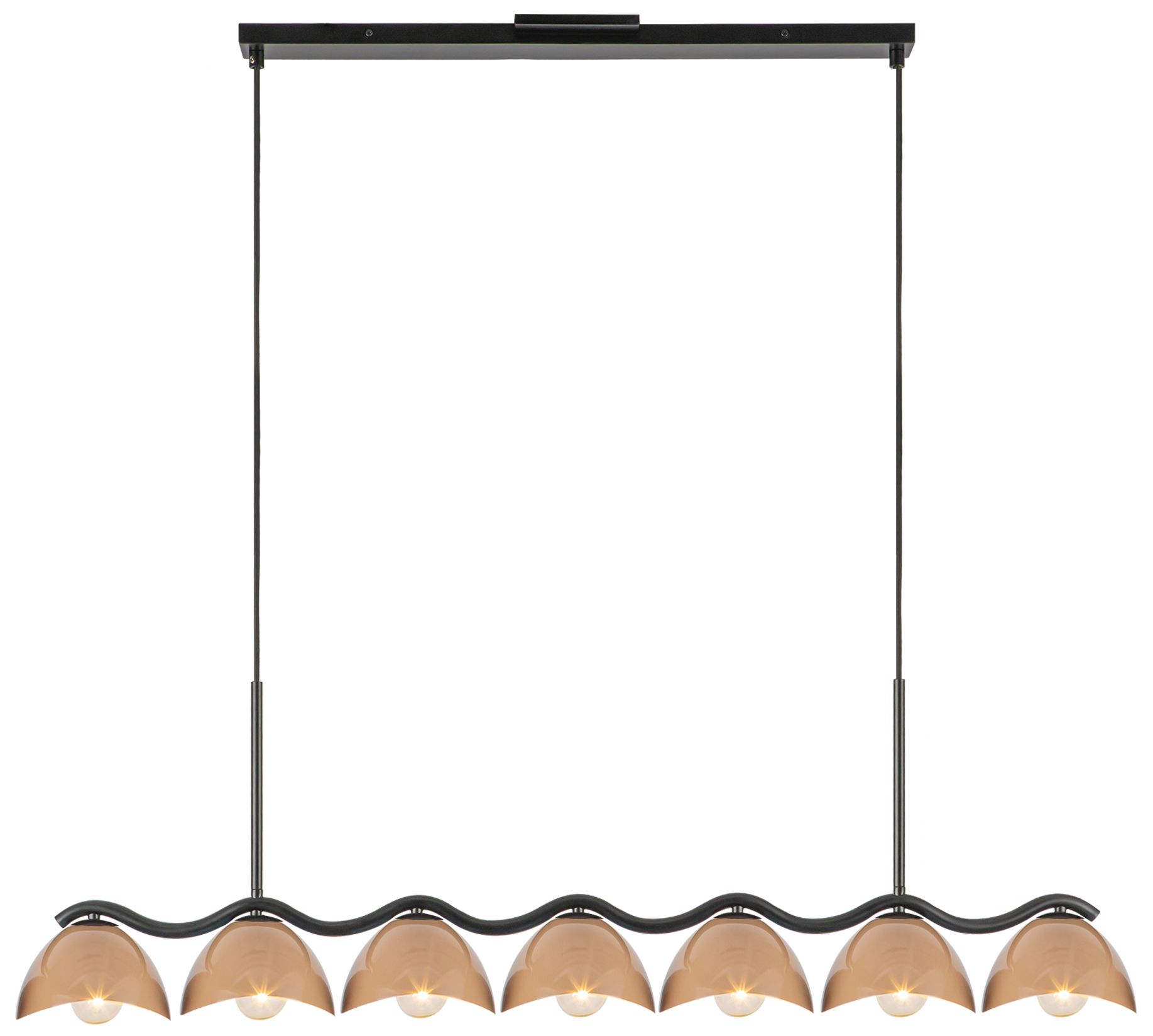 Image 4 Kuzco Atlas E12 42-in Black/Peach Linear Pendant more views