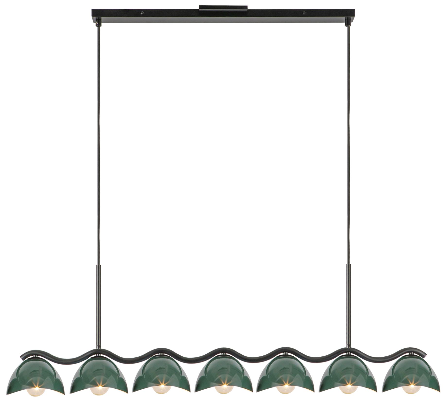 Image 3 Kuzco Atlas E12 42-in Black/Pine Green Linear Pendant more views