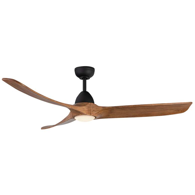 Image 1 Kuzco Baylor LED 60-in Matte Black/Natural Wood Ceiling Fan