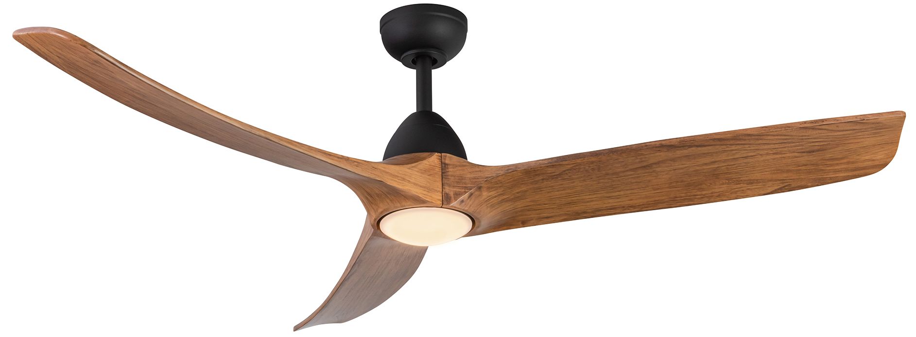 Image 3 Kuzco Baylor LED 60-in Matte Black/Natural Wood Ceiling Fan more views