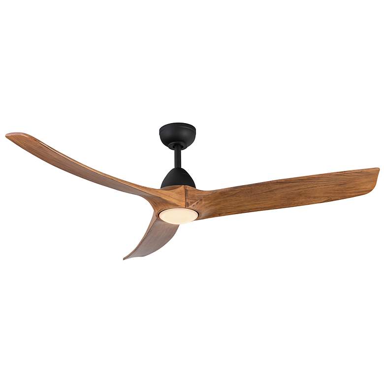 Image 3 Kuzco Baylor LED 60-in Matte Black/Natural Wood Ceiling Fan more views