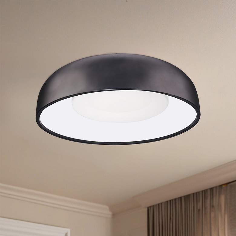 Image 1 Kuzco Beacon LED 20-in Black Flush Mount