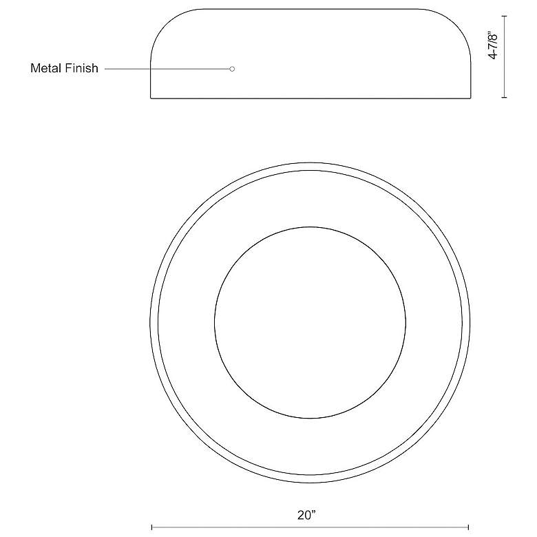 Image 3 Kuzco Beacon LED 20-in Black Flush Mount more views