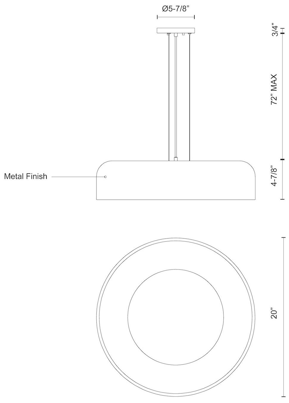 Image 3 Kuzco Beacon LED 20-in White Pendant more views