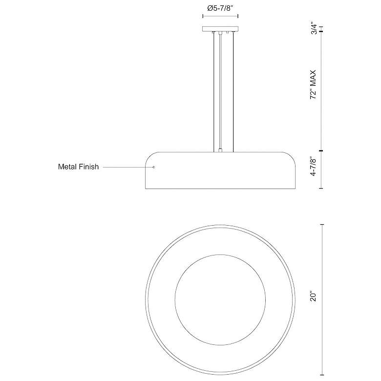 Image 3 Kuzco Beacon LED 20-in White Pendant more views