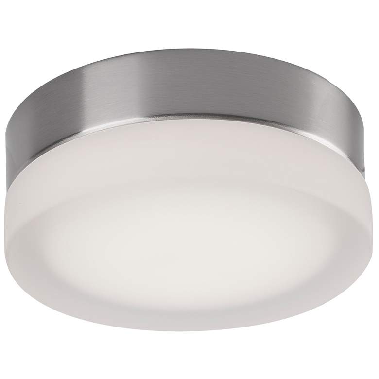 Image 1 Kuzco Bedford LED 6-in Brushed Nickel/Frosted Flush Mount