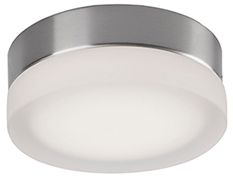 Thumbnail2 of Kuzco Bedford LED 6-in Brushed Nickel/Frosted Flush Mount more views