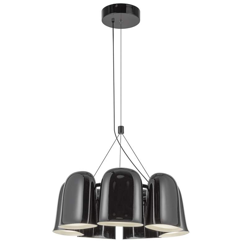 Image 1 Kuzco Bell LED 20-in Glossy Black LED Chandelier