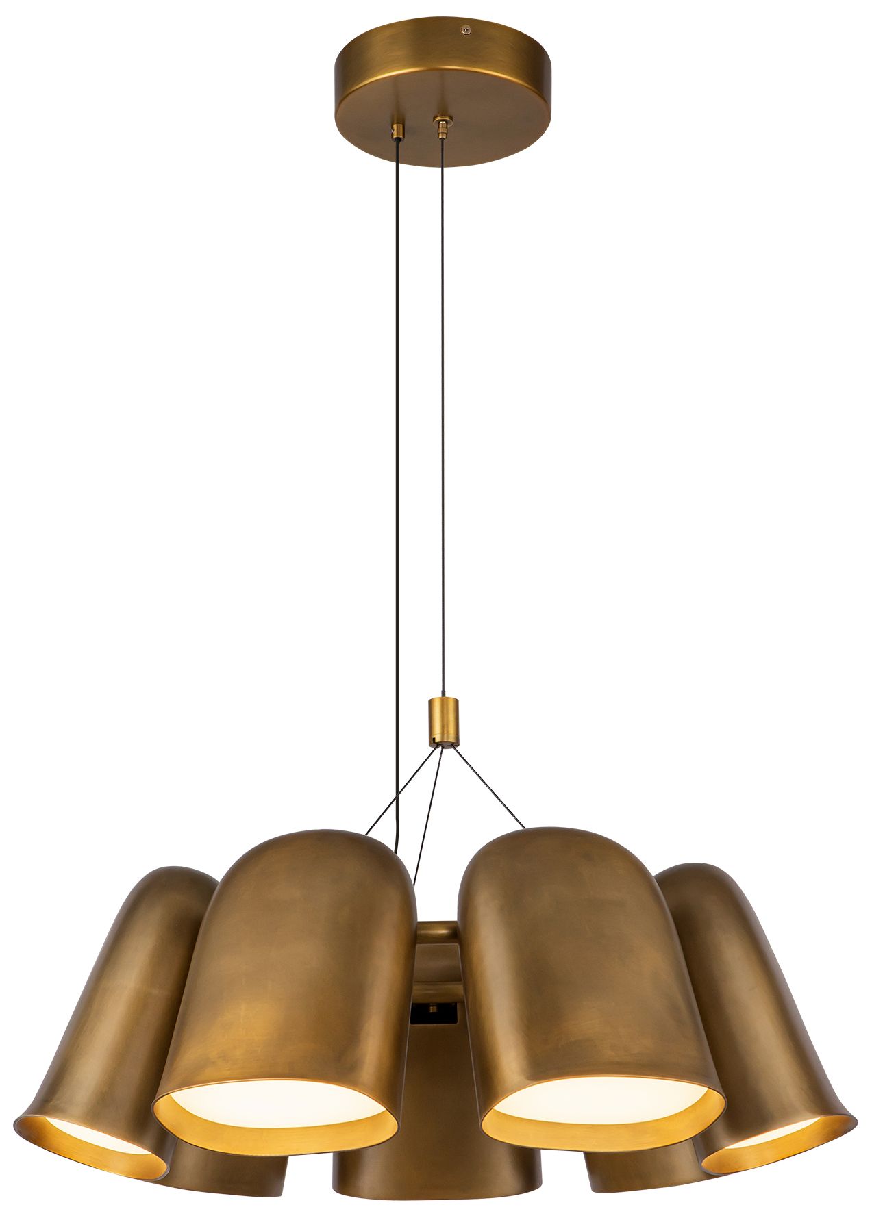 Image 3 Kuzco Bell LED 20-in Vintage Brass LED Chandelier more views