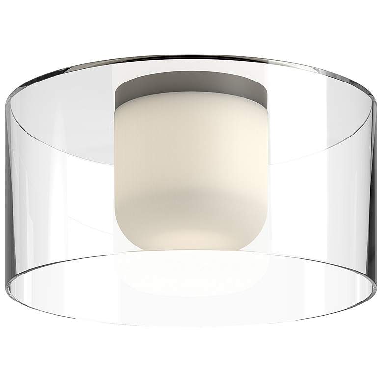 Image 1 Kuzco Birch LED 12-in Black/Clear Flush Mount