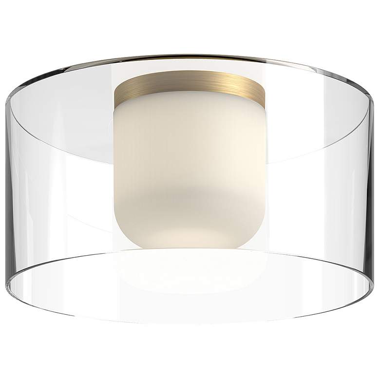 Image 1 Kuzco Birch LED 12-in Brushed Gold/Clear Flush Mount