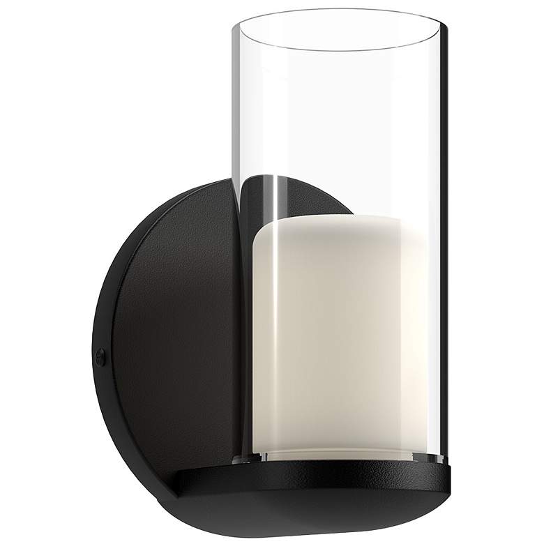 Image 1 Kuzco Birch LED 3-in Black/Clear Wall Sconce