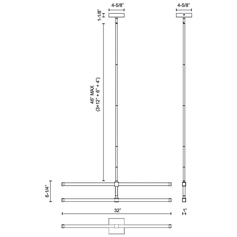 Image 4 Kuzco Blade 32-in Brushed Gold Chandeliers more views