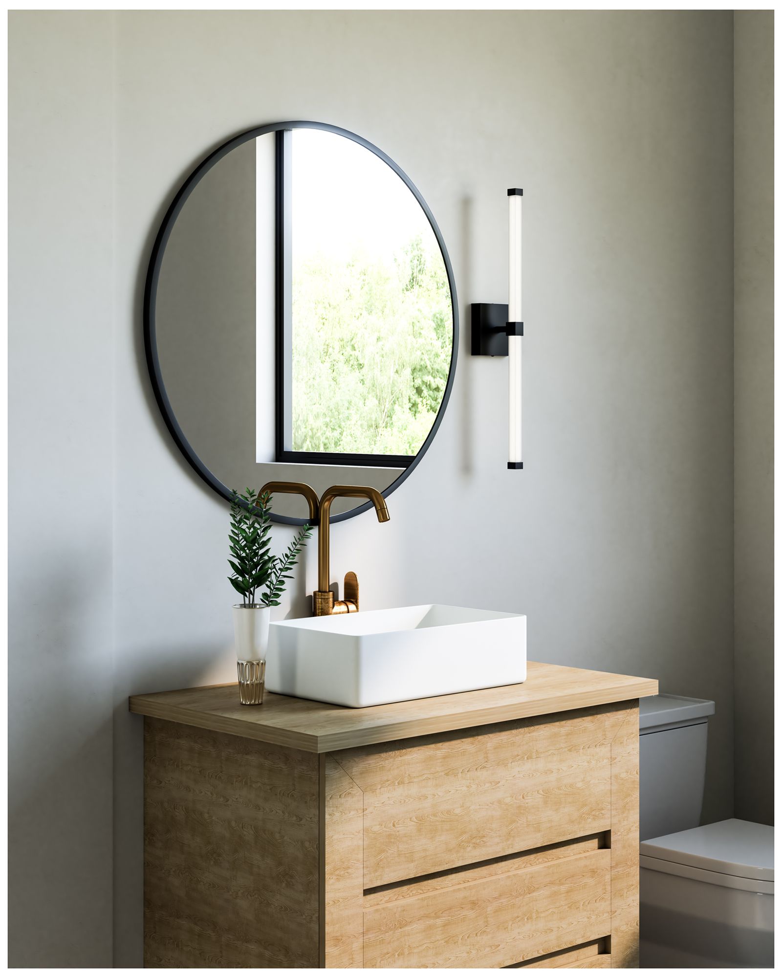 Image 3 Kuzco Blade LED 24-in Black Vanity Light more views