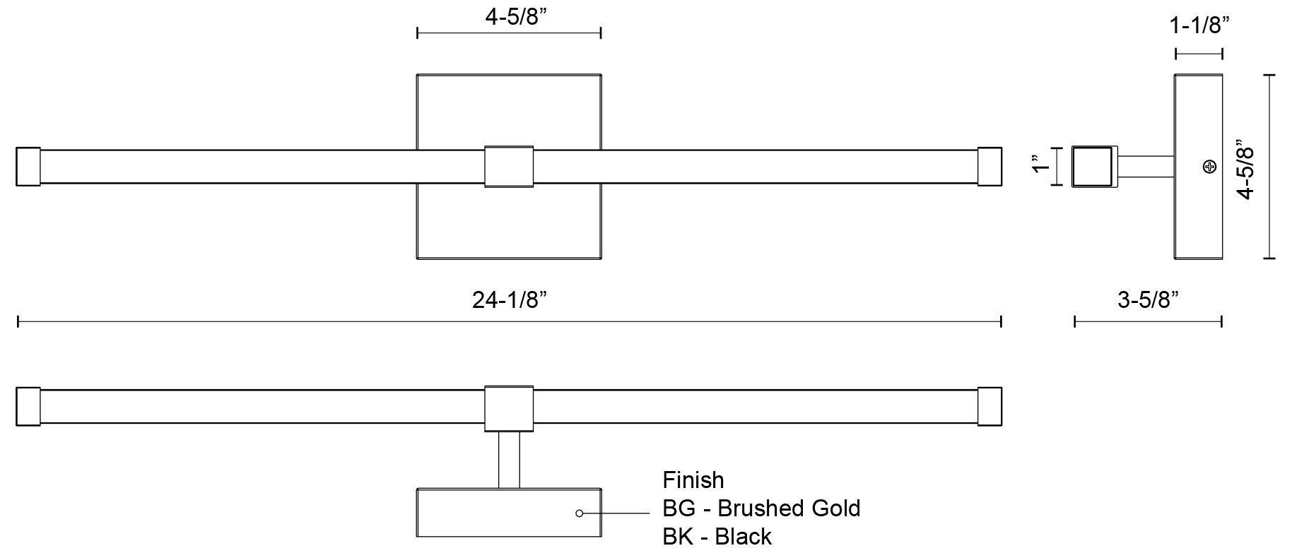 Image 4 Kuzco Blade LED 24-in Black Vanity Light more views