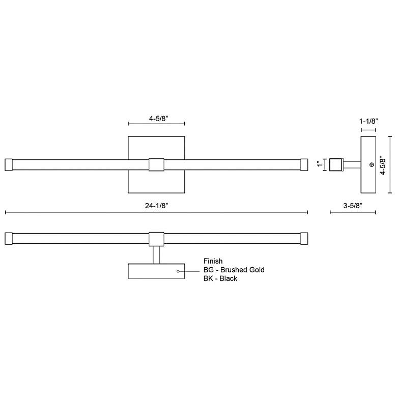 Image 4 Kuzco Blade LED 24-in Black Vanity Light more views
