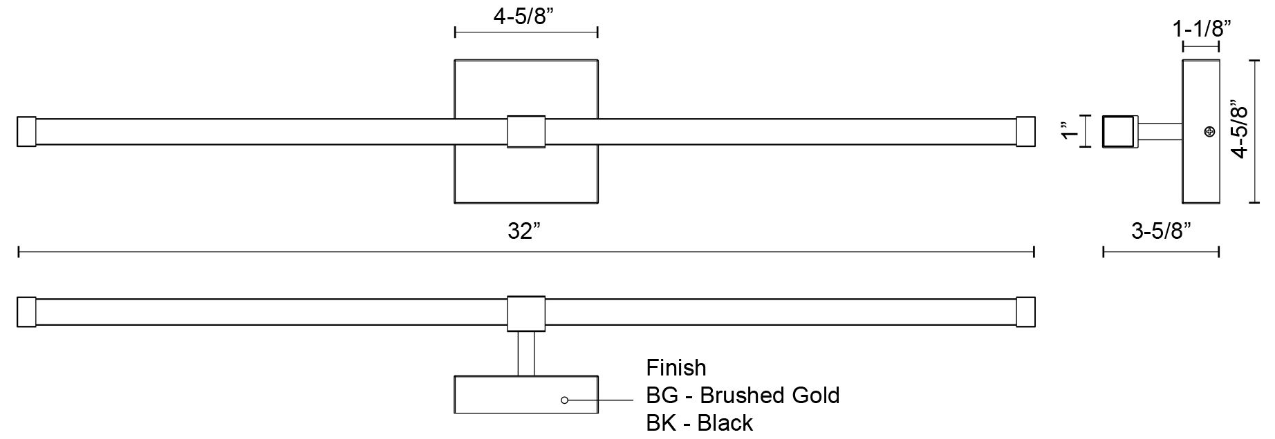 Image 3 Kuzco Blade LED 32-in Black Vanity Light more views