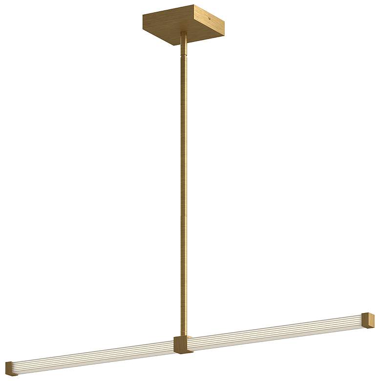 Image 1 Kuzco Blade LED 32-in Brushed Gold Linear Pendant