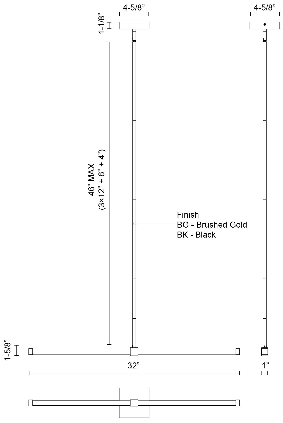 Image 3 Kuzco Blade LED 32-in Brushed Gold Linear Pendant more views