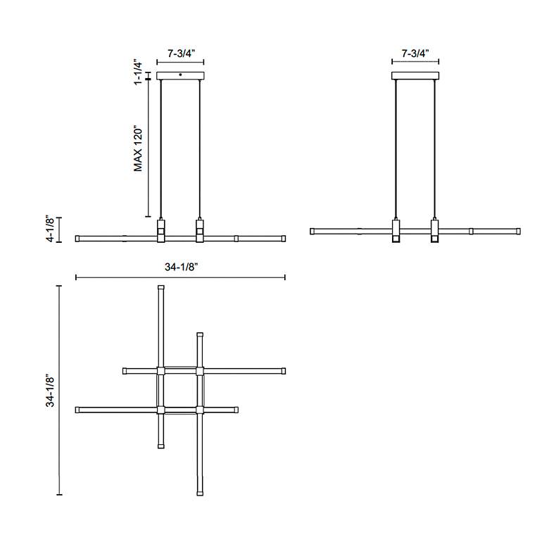 Image 4 Kuzco Blade LED 34-in Black LED Chandeliers more views