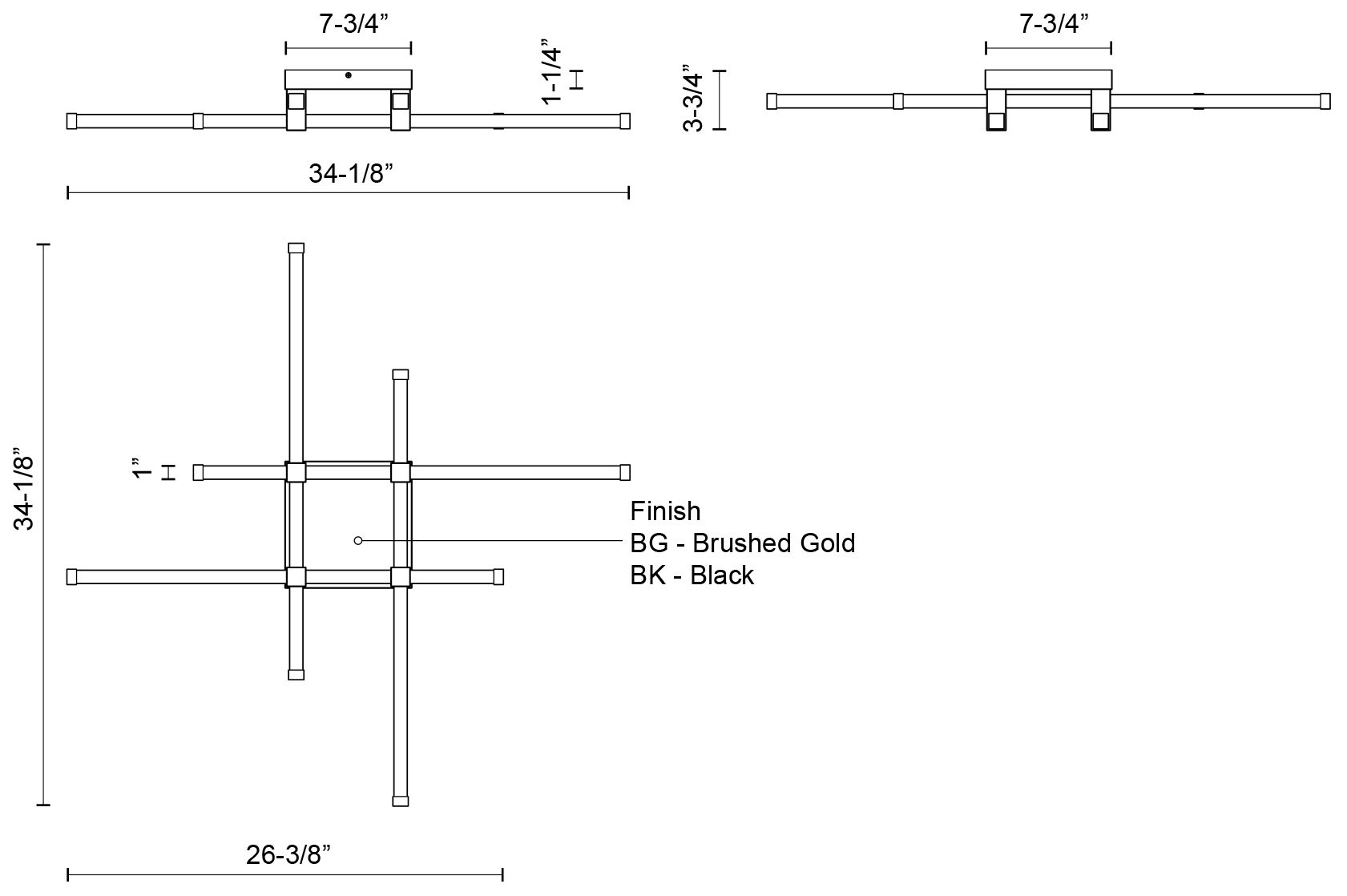 Image 3 Kuzco Blade LED 34-in Brushed Gold Flush Mount more views