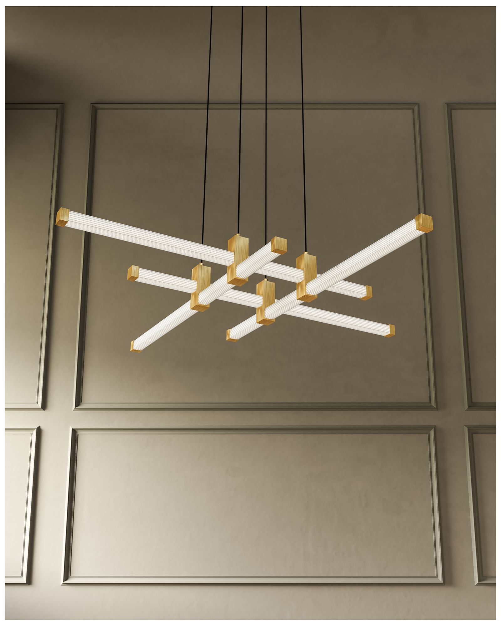 Image 3 Kuzco Blade LED 34-in Brushed Gold LED Chandeliers more views