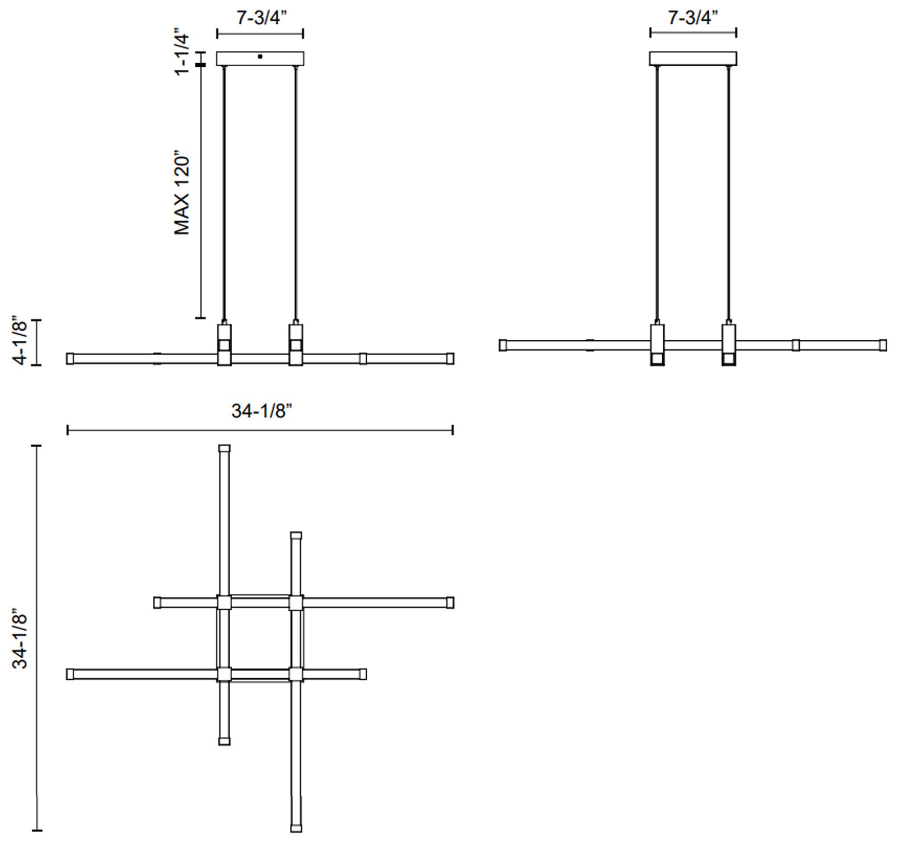 Image 4 Kuzco Blade LED 34-in Brushed Gold LED Chandeliers more views