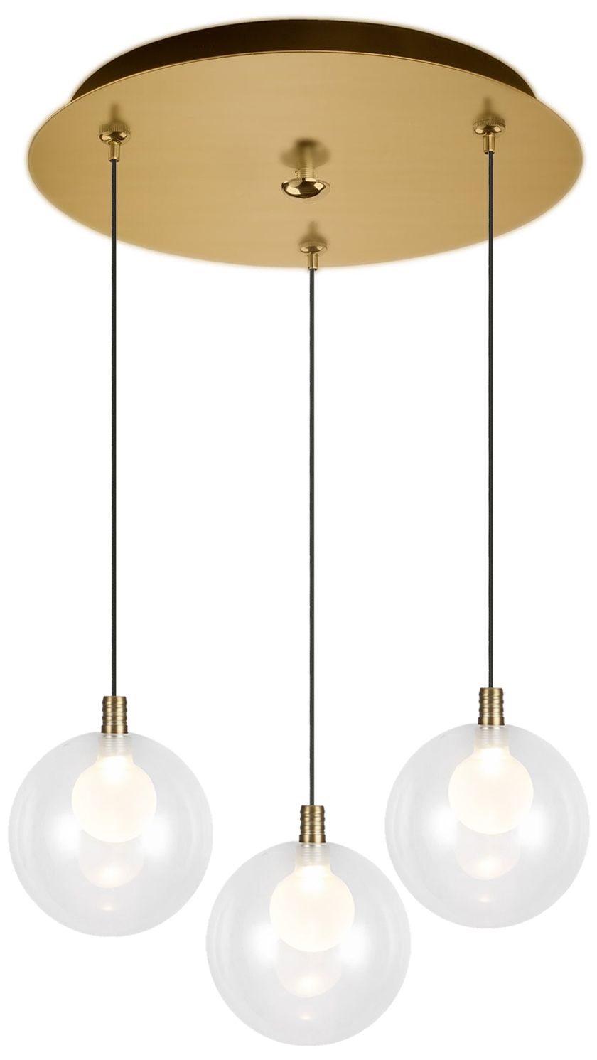 Kuzco Bolla 12-in Brushed Gold 3-Light Multi Pendant