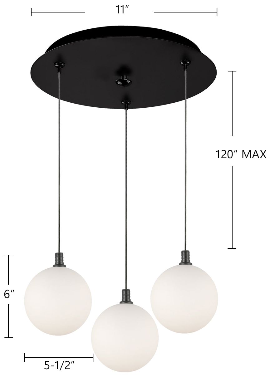 Image 2 Kuzco Bolla 12-in Chrome 3-Light Multi Pendant more views