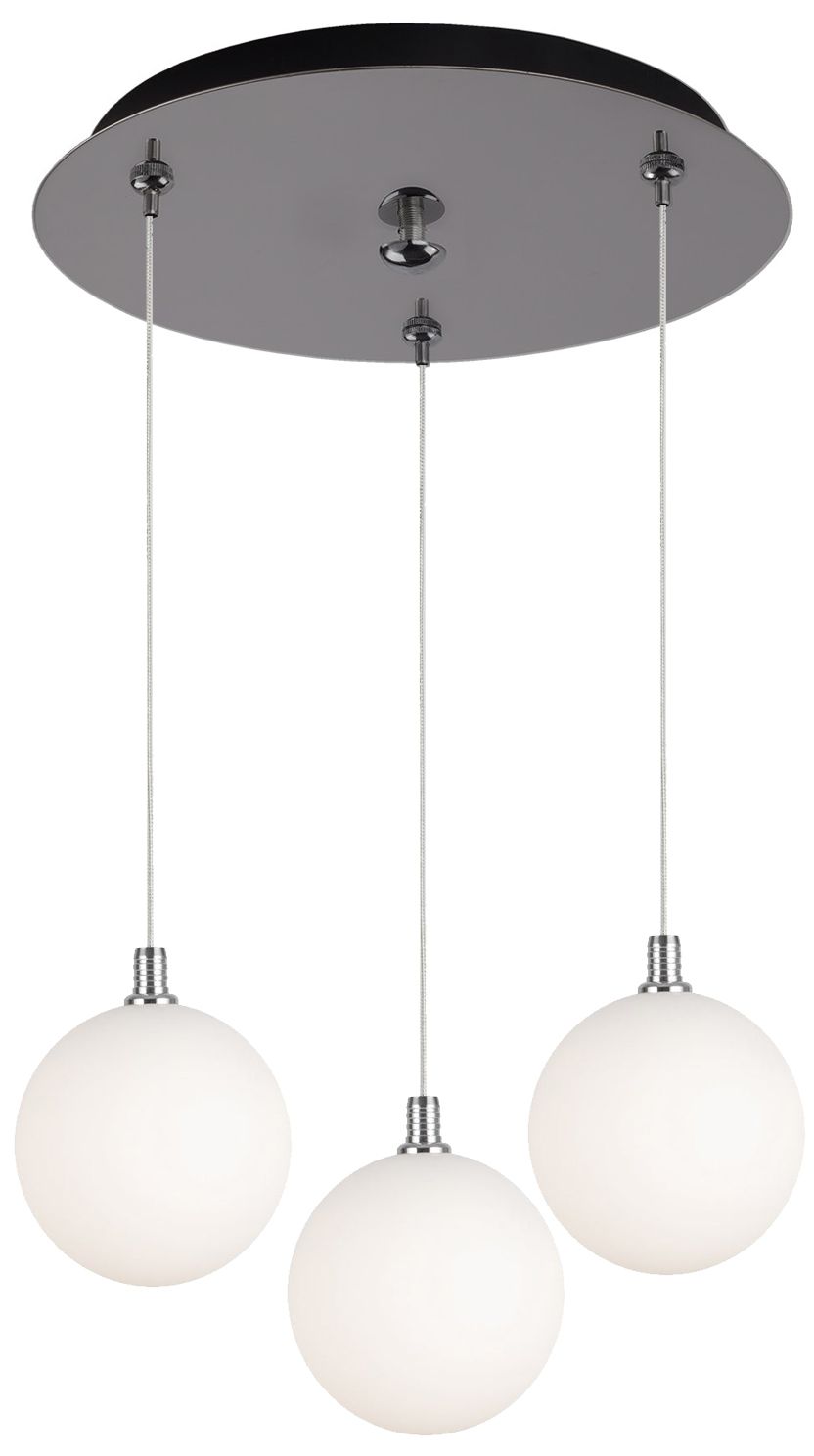 Kuzco Bolla 12-in Chrome/Opal Glass 3-Light Multi Pendant