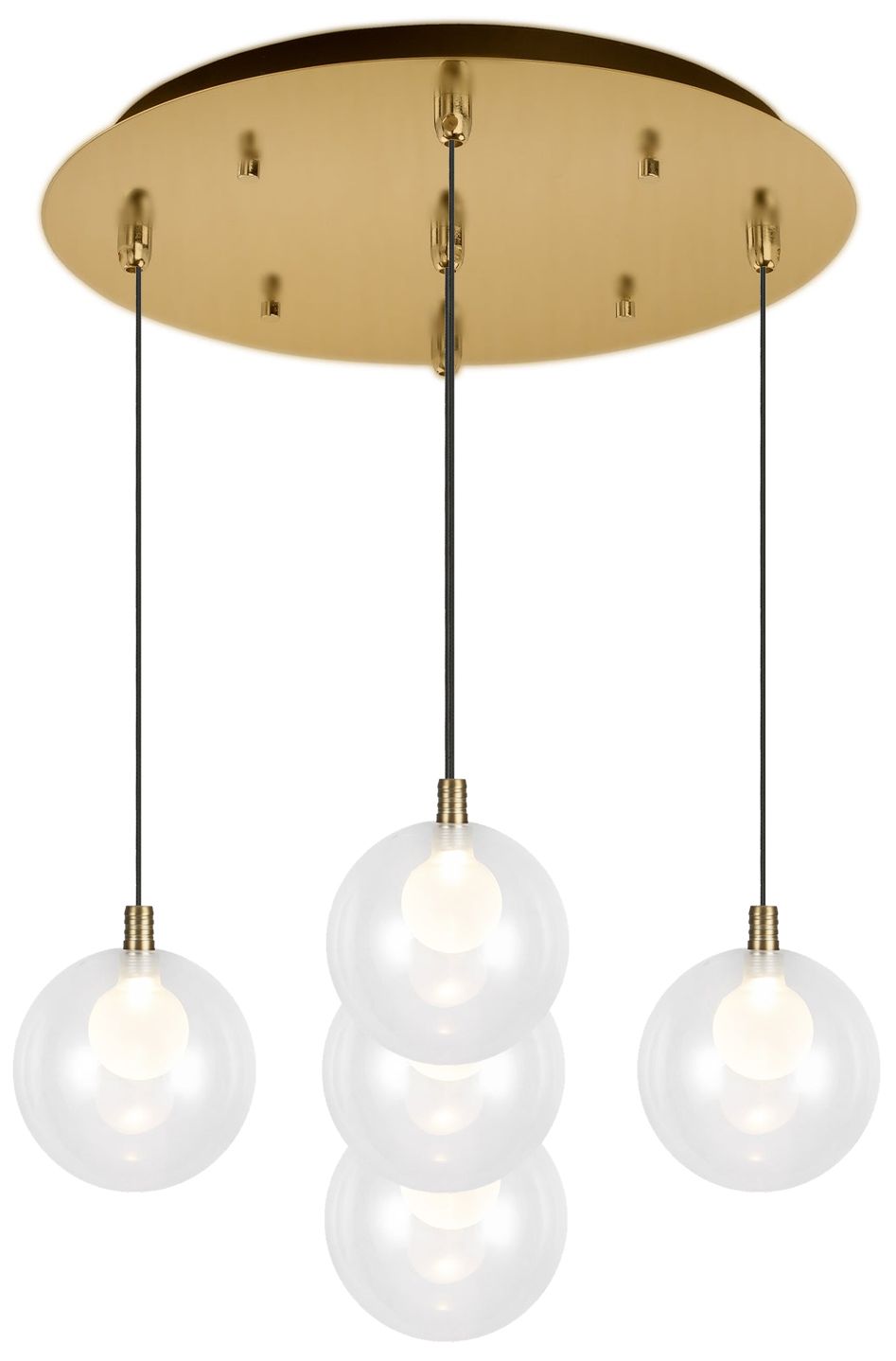 Kuzco Bolla 16-in Brushed Gold 5-Light Multi Pendant
