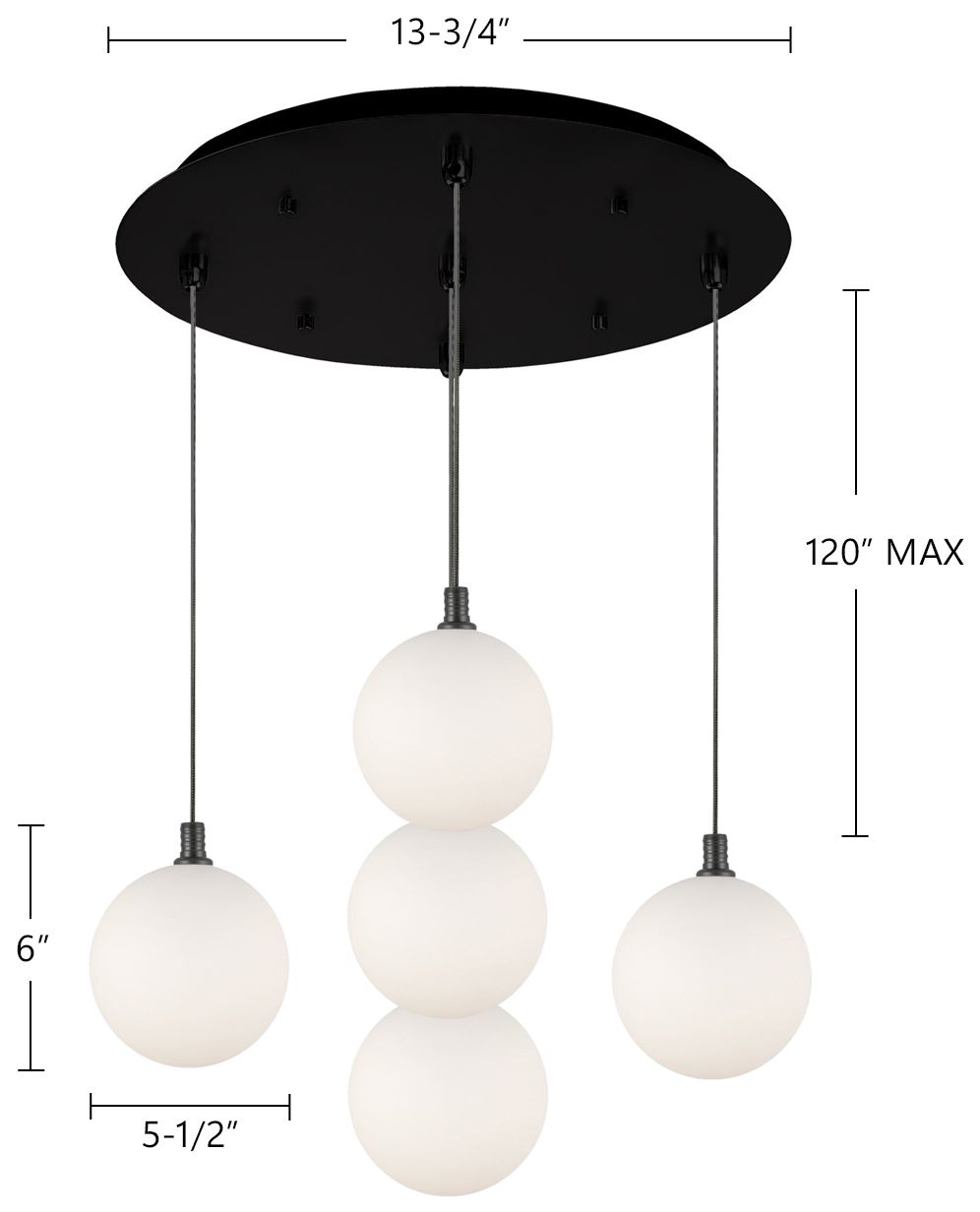 Image 2 Kuzco Bolla 16-in Chrome 5-Light Multi Pendant more views