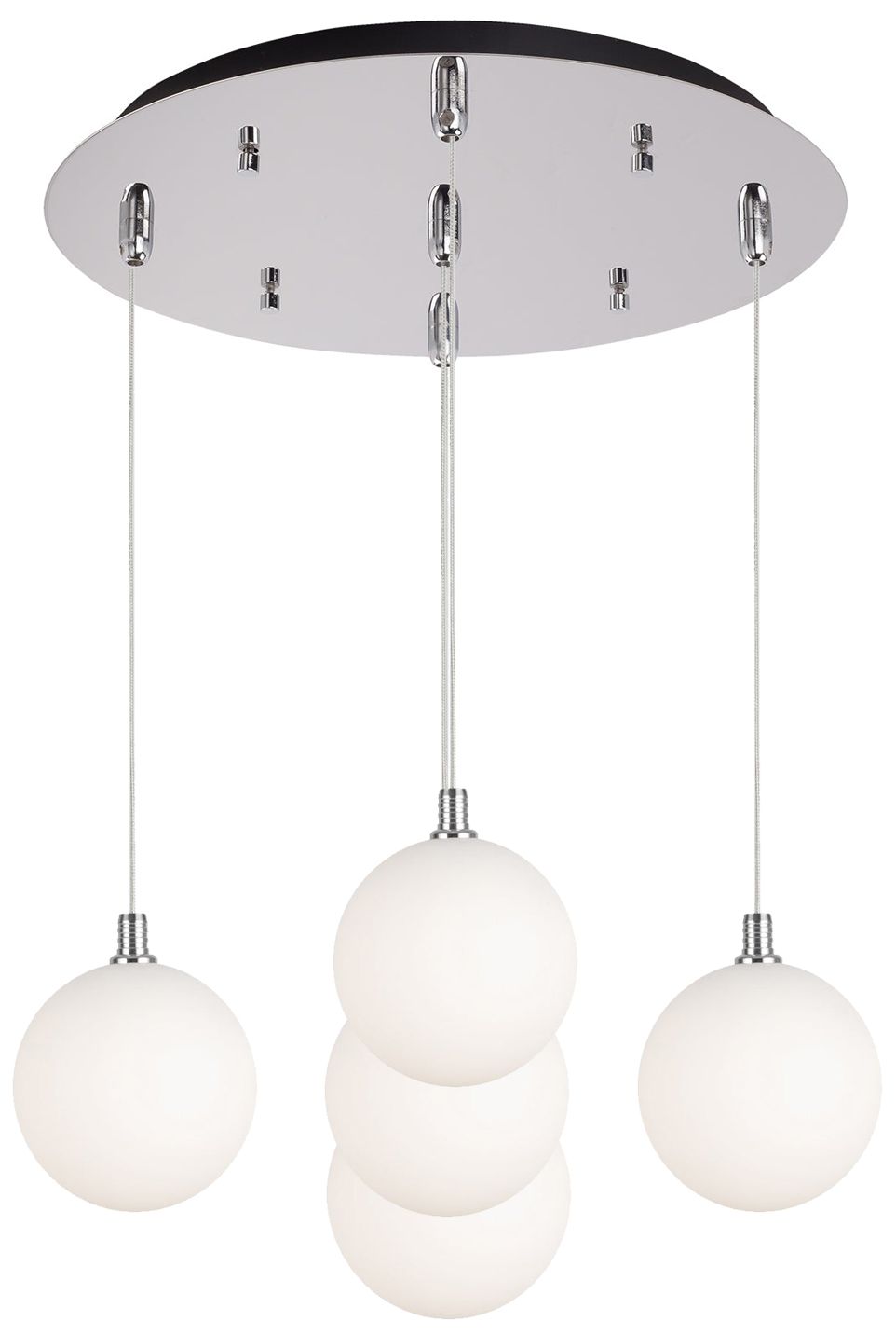 Kuzco Bolla 16-in Chrome/Opal Glass 5-Light Multi Pendant