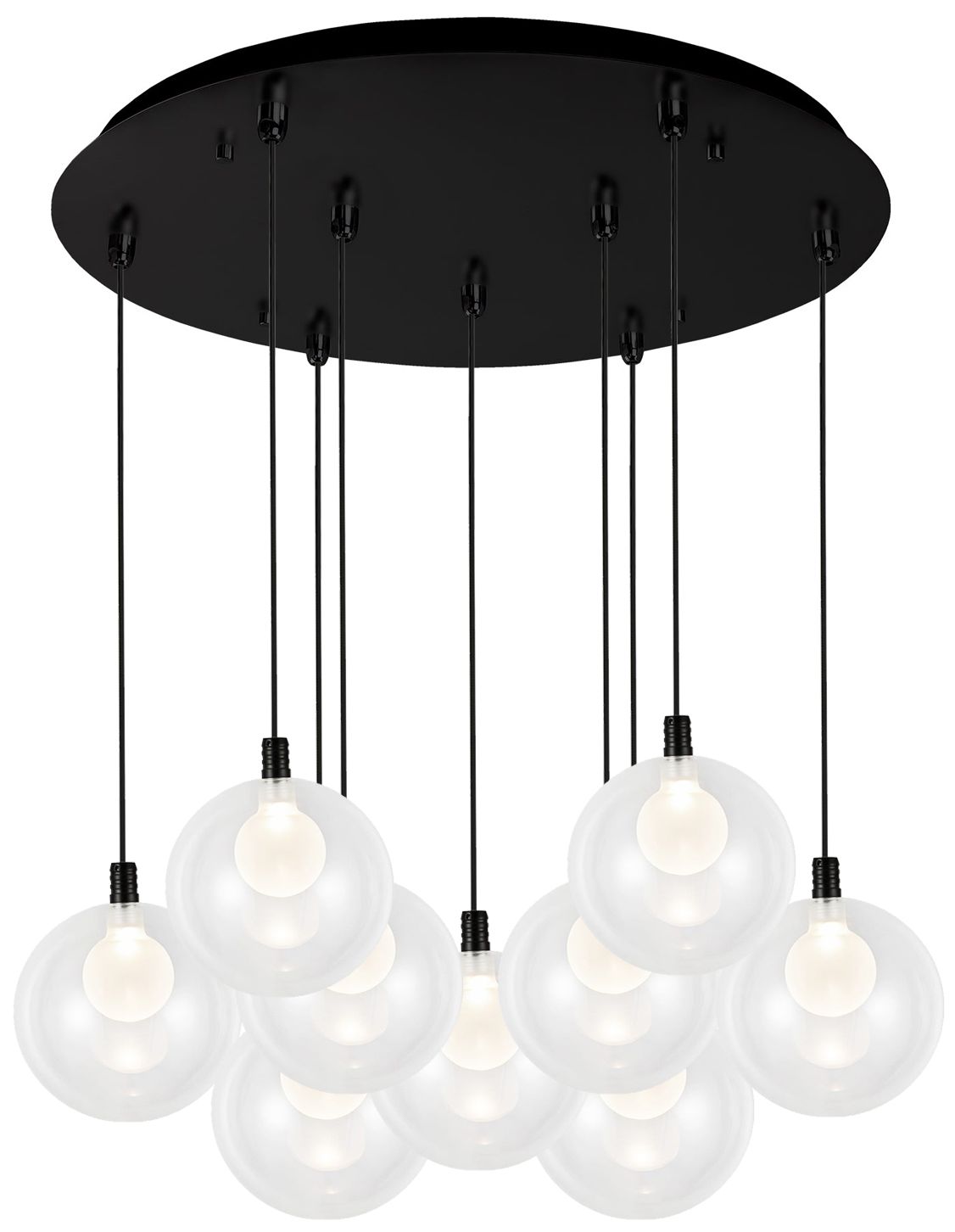 Kuzco Bolla 20-in Black 9-Light Multi Pendant