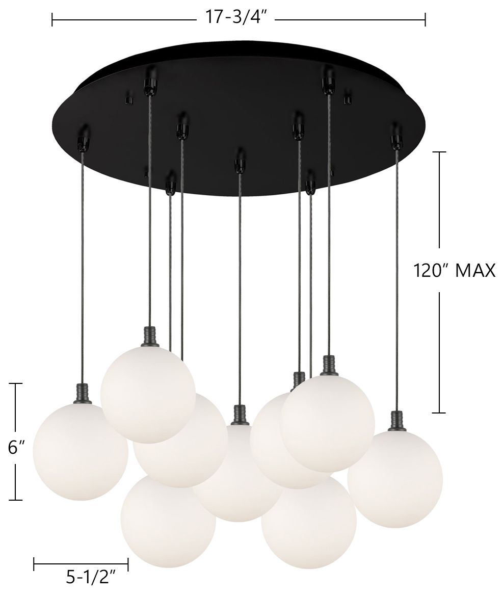 Image 2 Kuzco Bolla 20-in Black 9-Light Multi Pendant more views