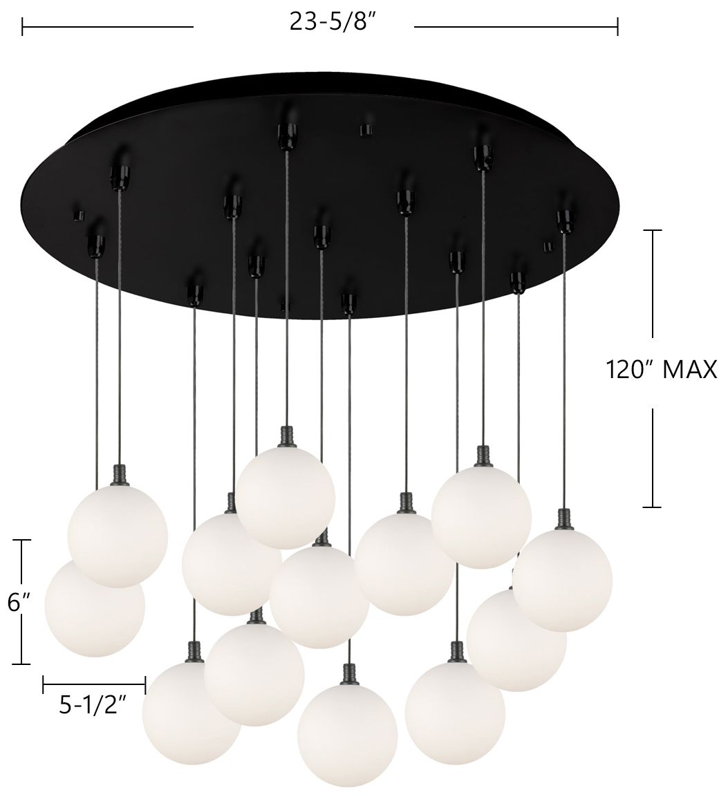 Image 2 Kuzco Bolla 25-in Black 13-Light Multi Pendant more views