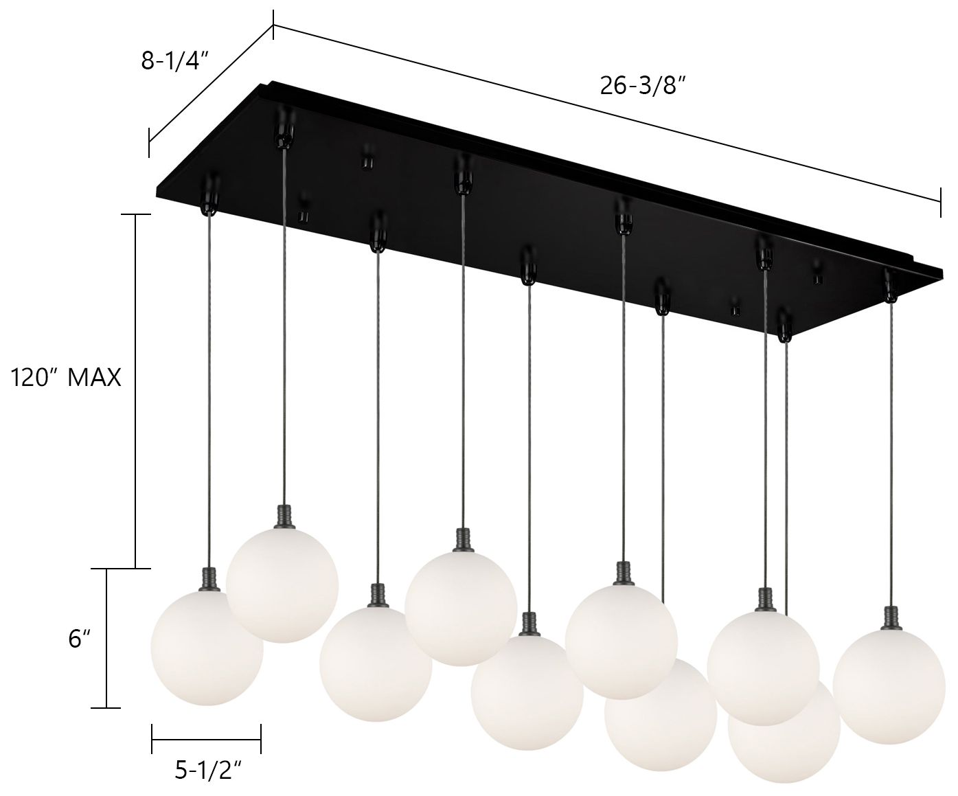 Image 2 Kuzco Bolla 29-in Black 10-Light Multi Pendant more views