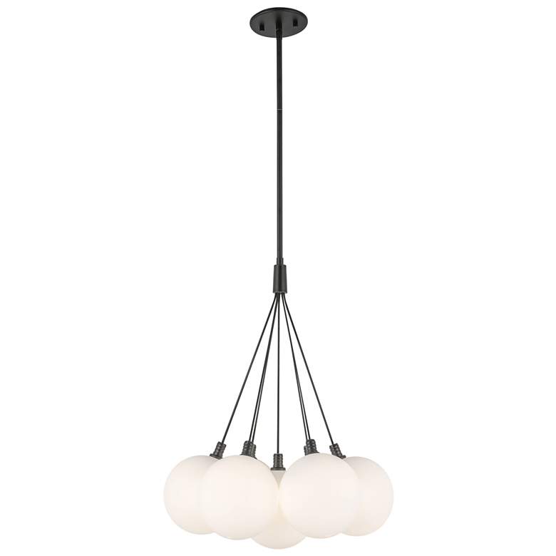 Image 2 Kuzco Bolla LED 16-in Black/Opal Glass LED Chandelier