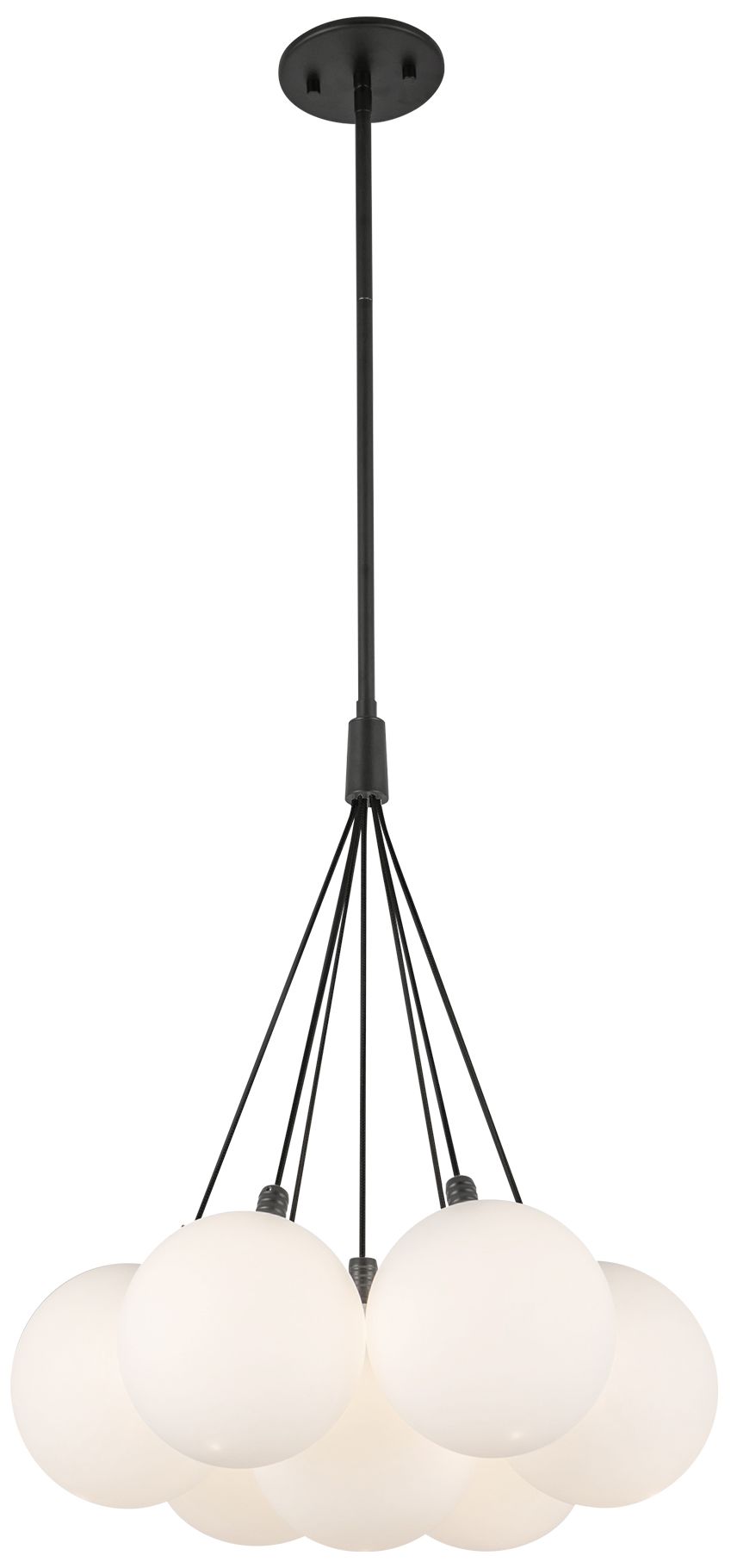 Image 4 Kuzco Bolla LED 16-in Black/Opal Glass LED Chandelier more views