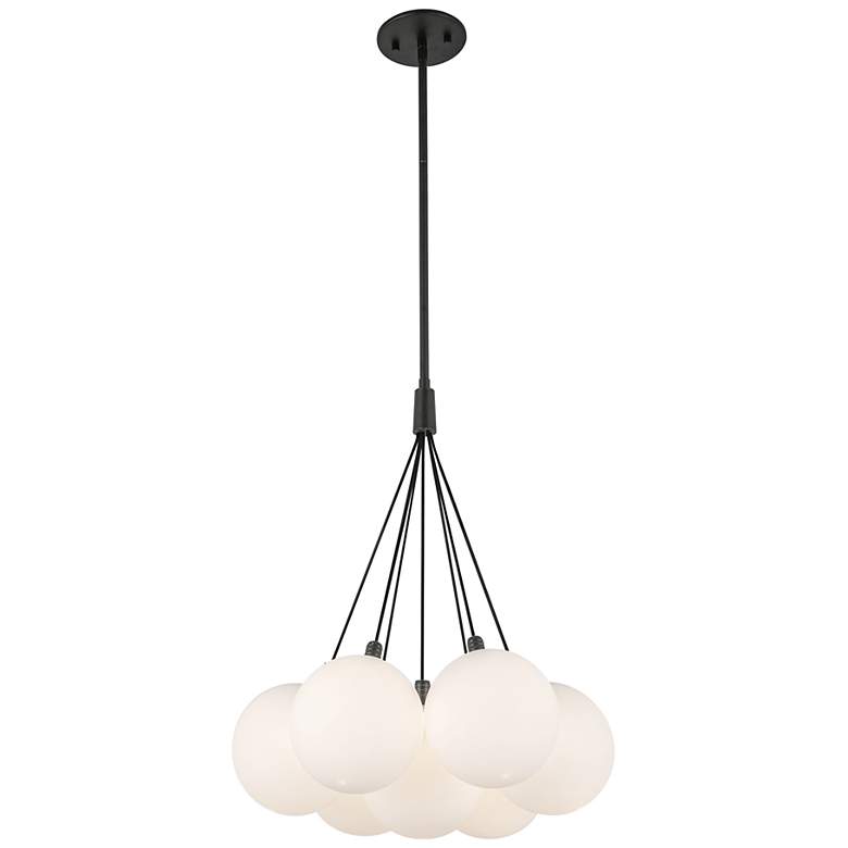 Image 4 Kuzco Bolla LED 16-in Black/Opal Glass LED Chandelier more views